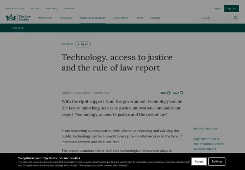Technology, Access to Justice & the Rule of Law